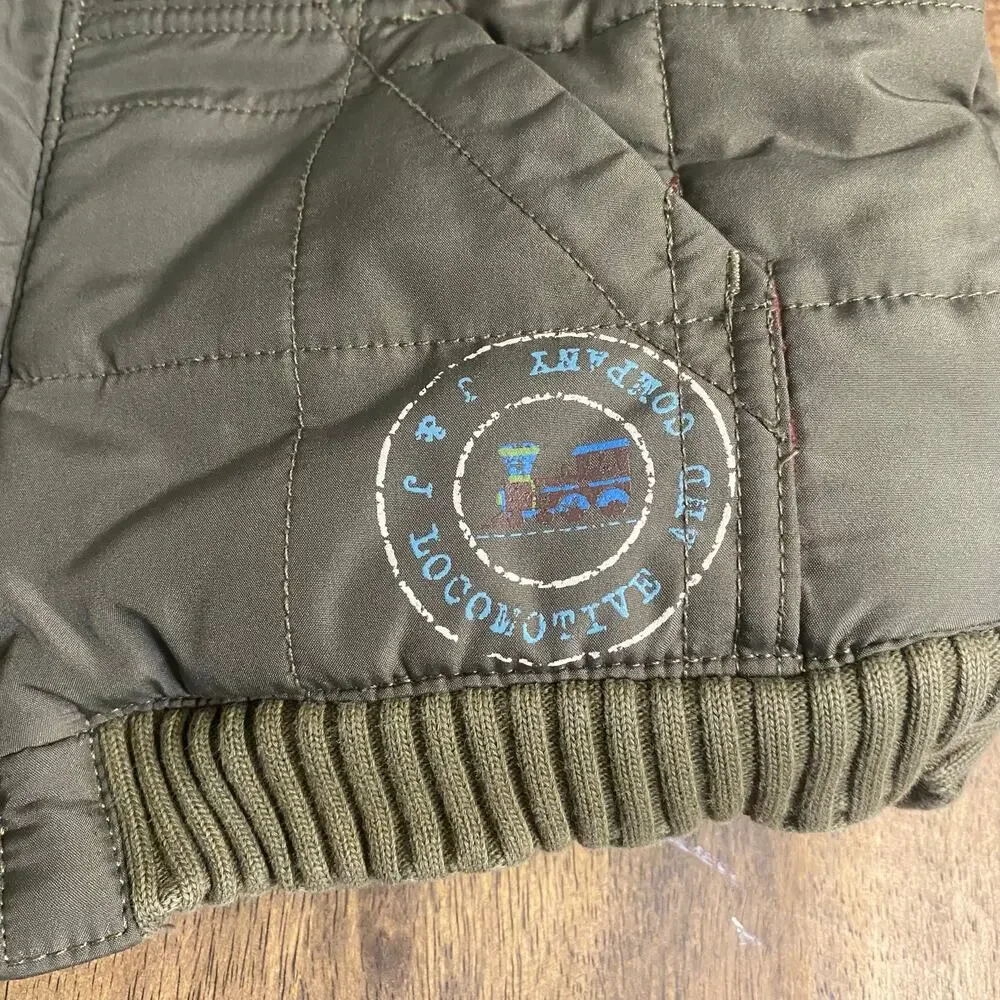 Janie and Jack‎ army green snap toddler fleece lined puffer vest SIZE 3T